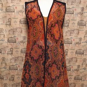 Orange patterned shawl